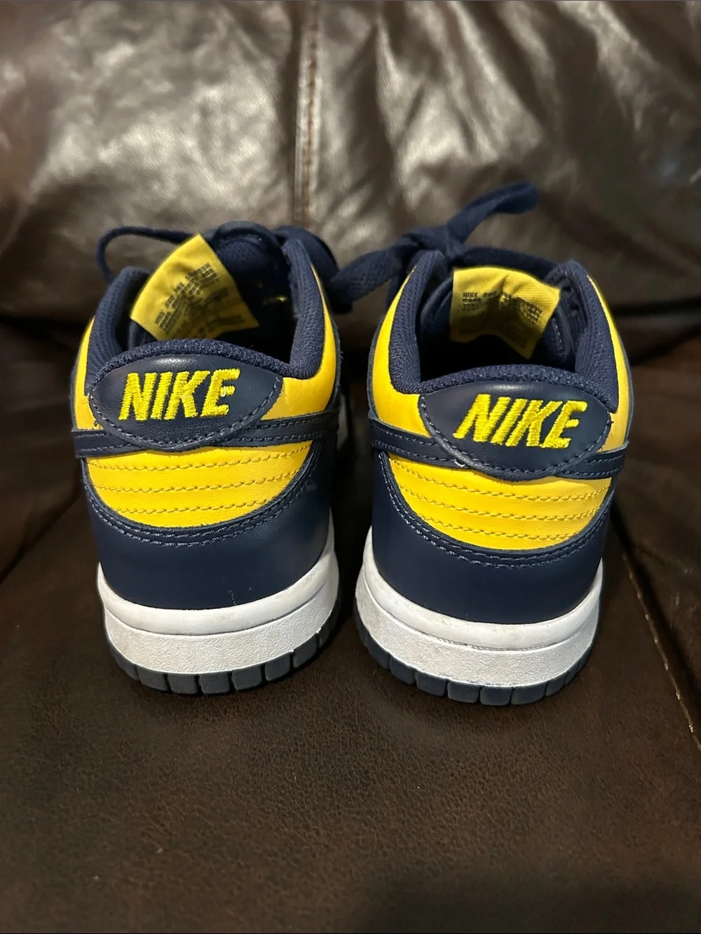Nike Kids Low Dunk Sneakers in Yellow and Navy Blue